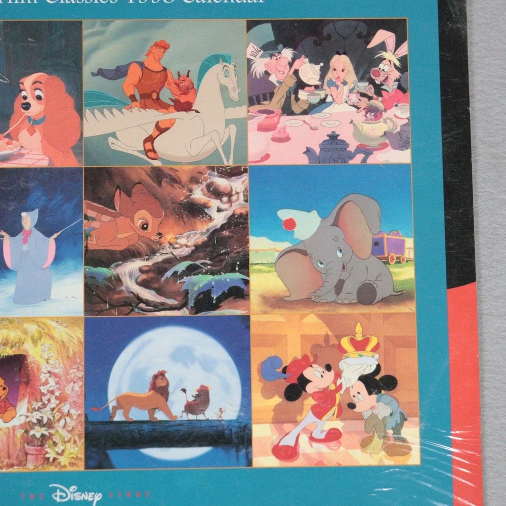 Vintage Disney Calendar 1998 Animated Film Classics & Collectible Stickers NWT